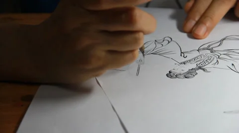Hands drawing Video stock 27232486