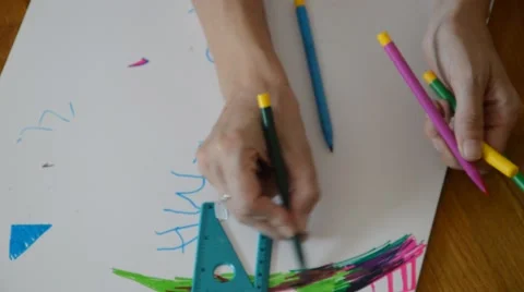Hands drawing Stock Footage 41563688