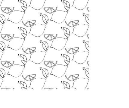 Hands drawing line art pattern lemon vitamin citrus healthy leaf Illustrazione stock