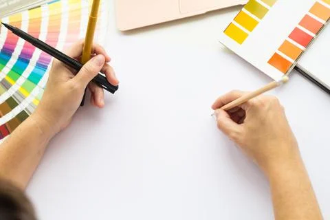 Hands drawing mock up Stock Illustration