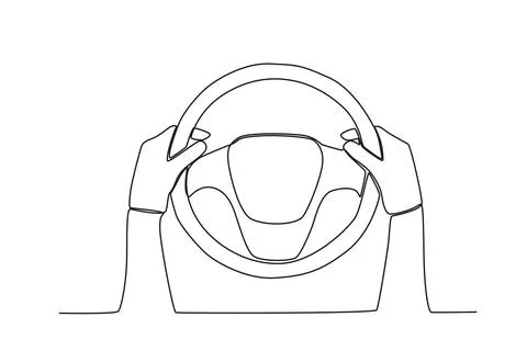 Hands drive the car gracefully Stock Illustration