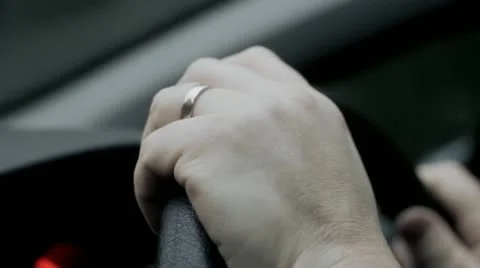 Hands drumming on steering wheel Video stock 14843819