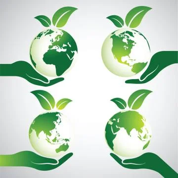 Hands earth Stock Illustration