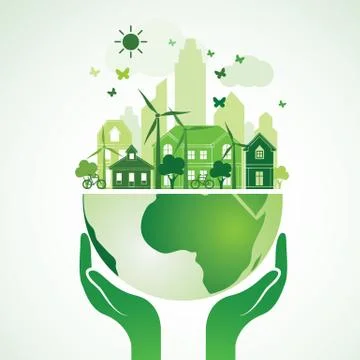 Hands earth Stock Illustration