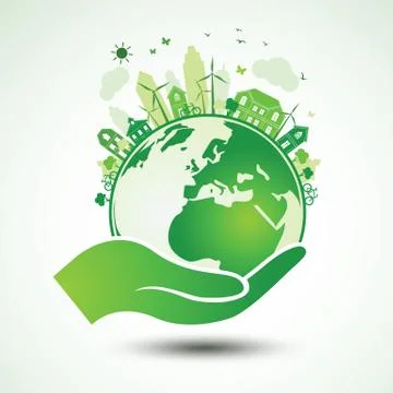 Hands earth Stock Illustration