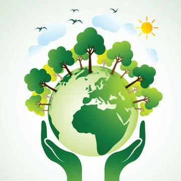 Hands earth Stock Illustration