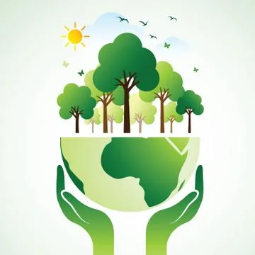 Hands earth Stock Illustration