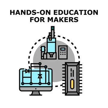 Hands on education for makers creating innovative technology Stock-Illustration