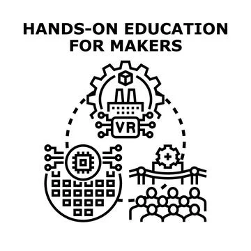 Hands on education teaching makers modern industry skills イラスト素材