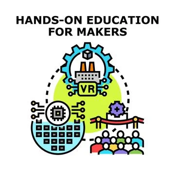 Hands on education teaching makers modern industry skills Stock Illustration