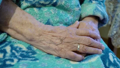 Hands of an elderly man close up Stock Footage 145180188