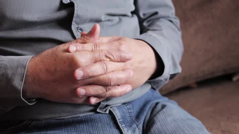 Hands of an elderly man. close-up. Stock Footage 206078418
