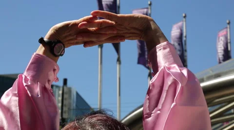 Hands of elderly woman exercising Stock Footage 51771785