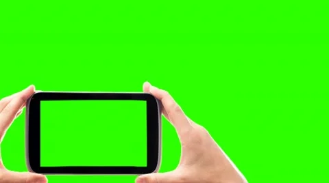 Hands with electronic tablet with a green screen Stock Footage 46540688
