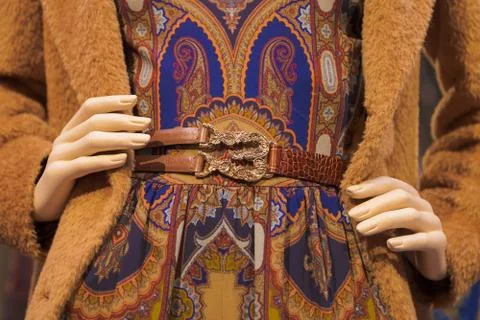 Hands on elegant belt Foto stock