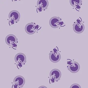 Hands embroidery hobby glyph vector seamless pattern Stock Illustration