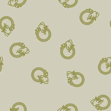Hands embroidery hobby line vector seamless pattern 스톡 일러스트