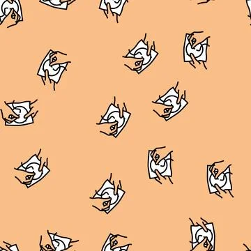 Hands embroidery hobby vector seamless pattern Illustrazione stock