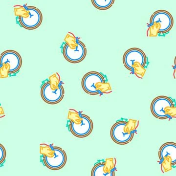 Hands embroidery hobby vector seamless pattern Stock Illustration