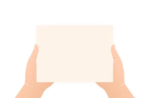 Hands with empty placard. Flat character. Vector flat design. Poster banner 스톡 일러스트