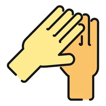 Hands engaging high five gesture symbolizing teamwork Stock Illustration