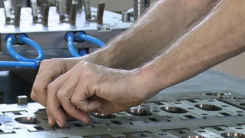 Hands of engineer assembling metal parts 動画素材 81919769