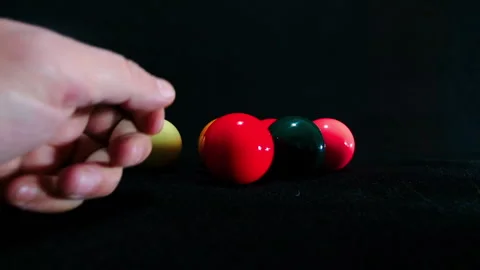 Hands entering frame and moving billiard balls 2 Stock Footage 247301384