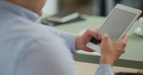 Hands of Entrepreneur on Tablet Stock Footage 276360784