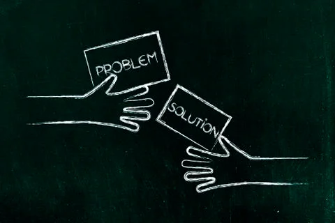 Hands exchanging problem and solution 库存插图