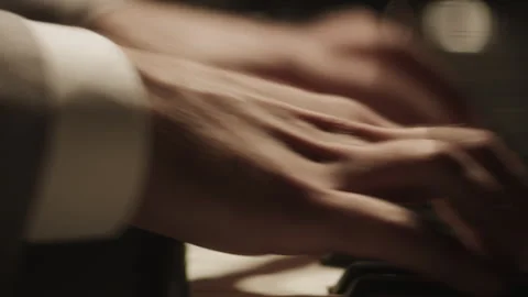 Hands of an experienced pianist at work Stock Footage 264549987