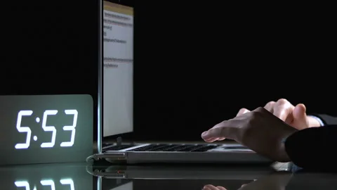 Hands expressing irritation from error in electronic document, bugs in software Stock Footage 112272060