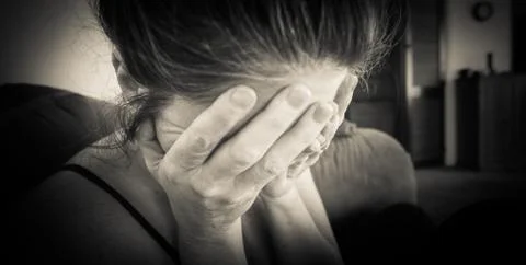 HANDS IN FACE Stock Photos