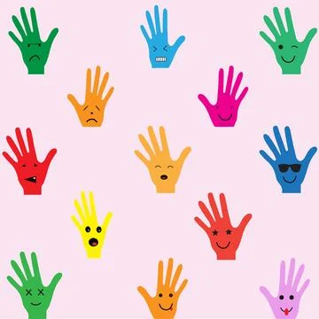 Hands faces Stock Illustration
