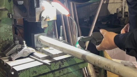 The hands of a factory worker using a machine Stock Footage 271313188
