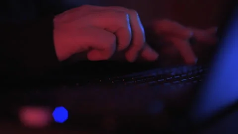 Hands of Female Hacker Typing On Keyboard 4 Stock Footage 147934937