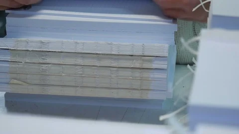 Hands of female worker shift the paper stacks Video stock 128803980