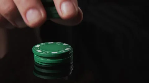 Hands Fiddling With Poker Chips Stock Footage 243618199