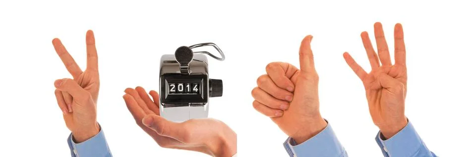 Hands figuring the year 2014 Stock Photos