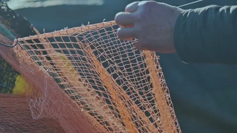 Repair Fishing Net Stock Video Footage