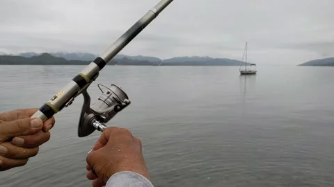 Hands on fishing rob Stock Footage 143559550
