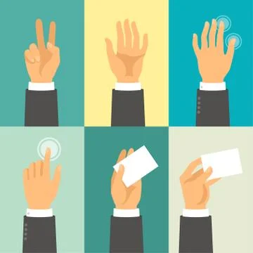 Hands in flat design style Stock Illustration