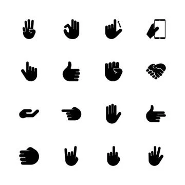 Hands - Flat Vector Icons Stock Illustration