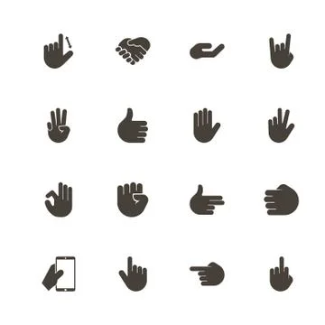 Hands - Flat Vector Icons Stock Illustration