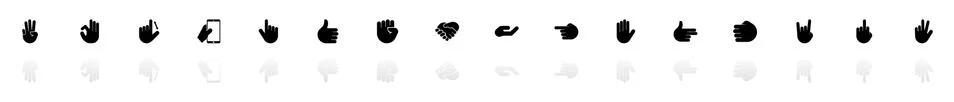 Hands - Flat Vector Icons Stock Illustration