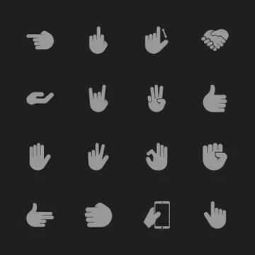 Hands - Flat Vector Icons Stock Illustration