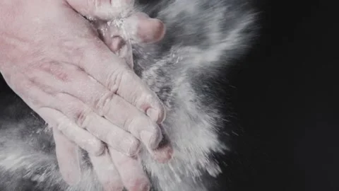 Hands in flour. Stock Footage 140247127