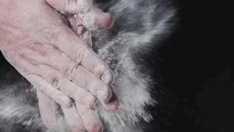 Hands in flour. Stock Footage 140247138