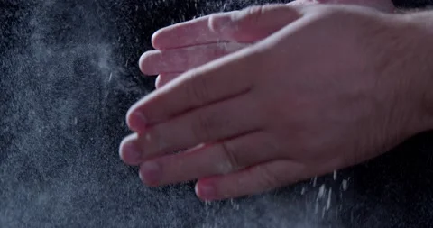 Hands in flour Stock Footage 237370840