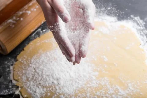 Hands from flour Stock Photos