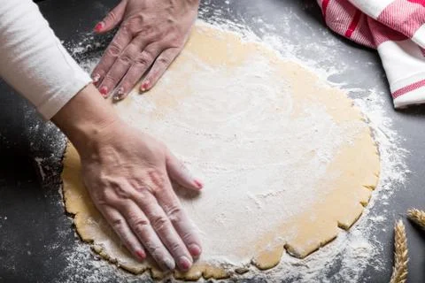 Hands from flour Stock Photos